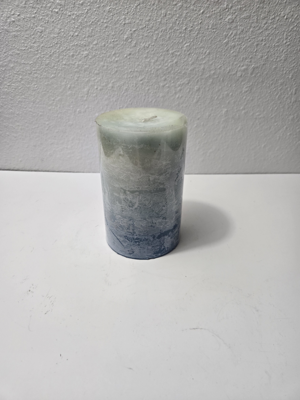 DW Home Blue Layered Morning Rain Pillar Candle